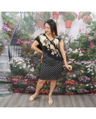 VESTIDO CARBONERA LUNAR | Bordado, Flecos y Lunares