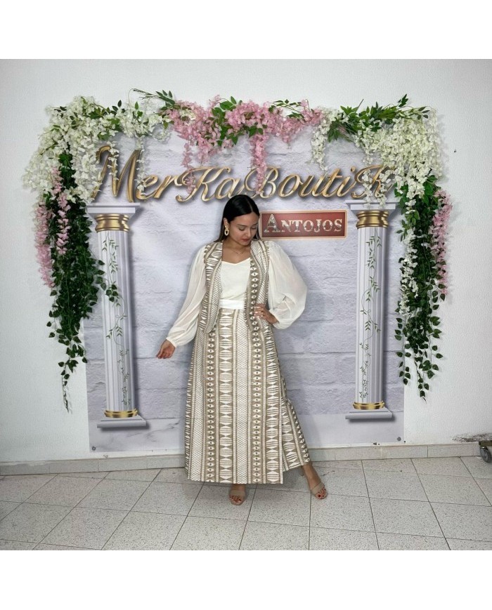 CONJUNTO SOL | Falda Larga, Chaleco y Blusa Mangas Volumen