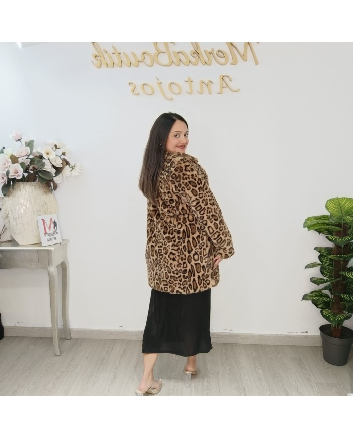 Abrigo de Pelo Animal Print - Estilo y Calidez
