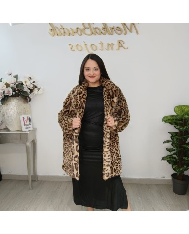 Abrigo de Pelo Animal Print - Estilo y Calidez