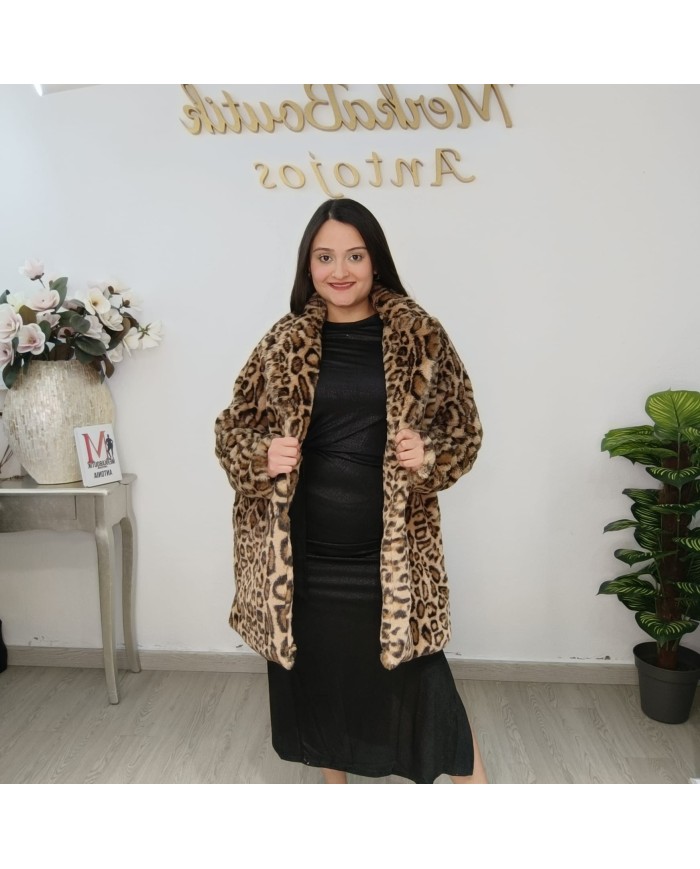Abrigo de Pelo Animal Print - Estilo y Calidez