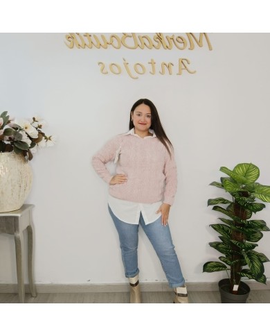 Jersey de Punto Suave Pelo Oversize Mujer | Jersey Fuzzy | Varios Colores