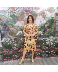 Vestido Leonora Midi | Animal Print Drapeado | Estiliza