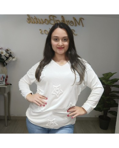 Camiseta Estrella Bordada - Estilo y Confort en Algodón