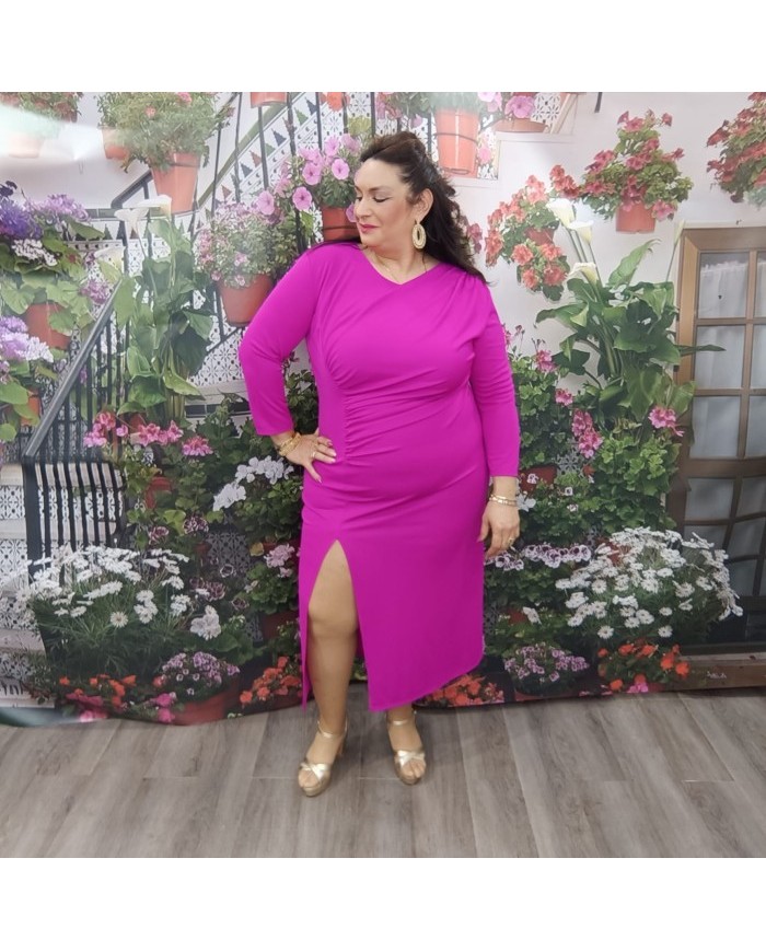 Vestido Lucinda Licra Fría | Drapeado Asimétrico | Estiliza