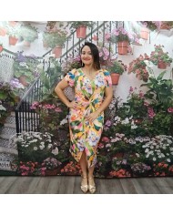 Vestido Monica Floral Midi | Nudo Estilizador | Manga Corta