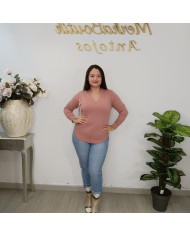 Jersey Punto con Puntos Relieve Mujer | Jersey Rosa Palo Texturizado | Varios Colores