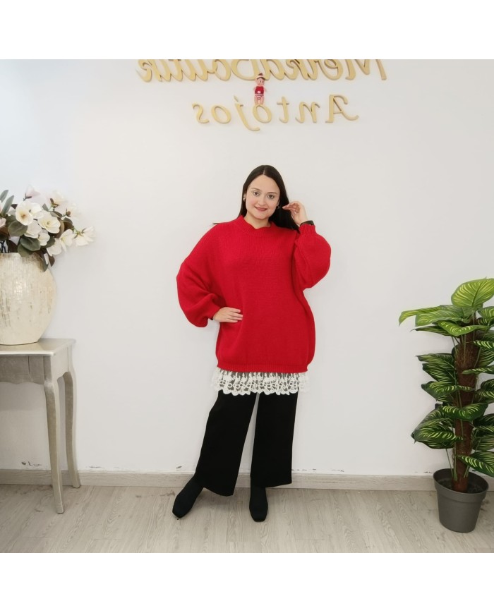 Jersey Puntilla Blanca - Elegancia y Comodidad para Cualquier Ocasión