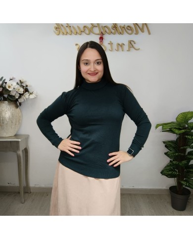 Jersey Básico Cuello Alto Mujer | Punto Manga Larga | Varios Colores