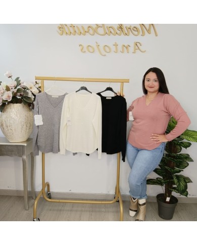 Jersey Punto con Puntos Relieve Mujer | Jersey Rosa Palo Texturizado | Varios Colores