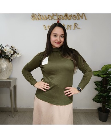 Jersey Básico Cuello Alto Mujer | Punto Manga Larga | Varios Colores