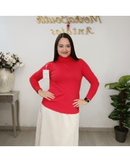 Jersey Básico Cuello Alto Mujer | Punto Manga Larga | Varios Colores