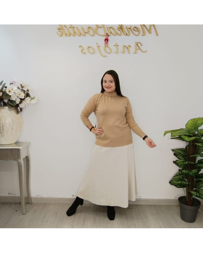 Jersey Básico Cuello Alto Mujer | Punto Manga Larga | Varios Colores