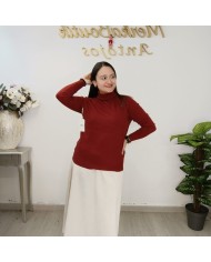 Jersey Básico Cuello Alto Mujer | Punto Manga Larga | Varios Colores