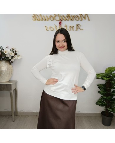 Jersey Básico Cuello Alto Mujer | Punto Manga Larga | Varios Colores