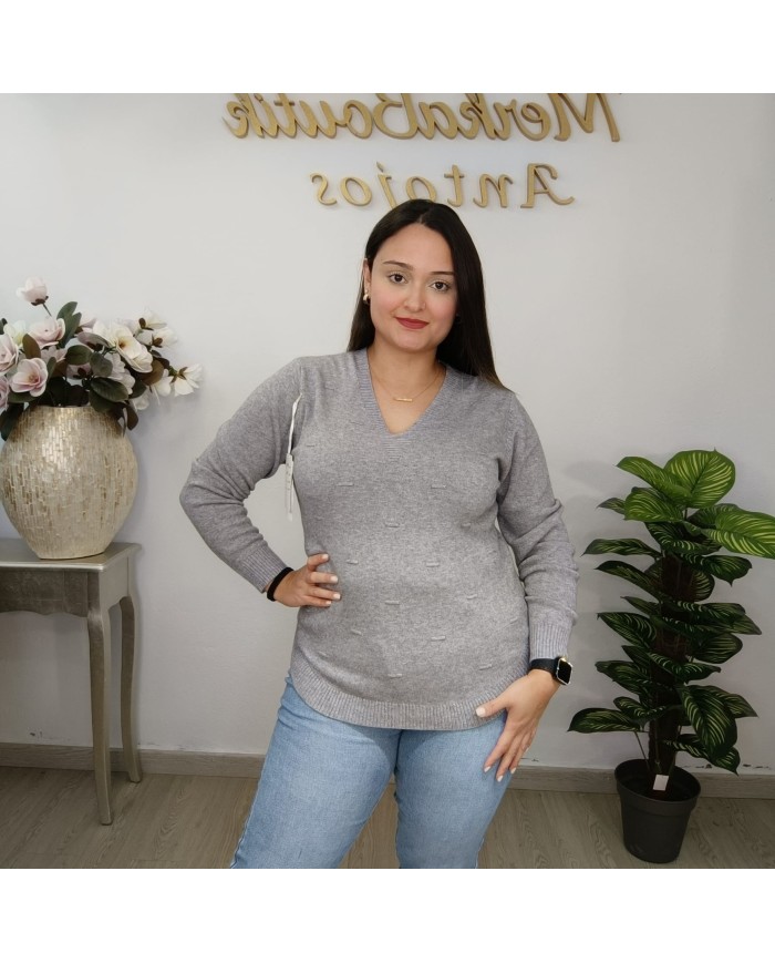 Jersey Punto con Puntos Relieve Mujer | Jersey Rosa Palo Texturizado | Varios Colores