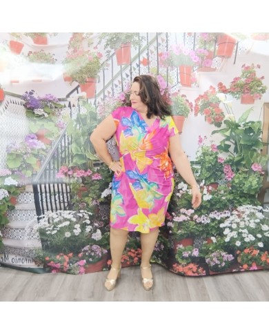 Vestido Dulce Estampado Floral | Midi Cruzado | Escote V