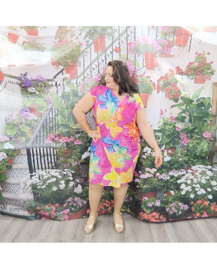 Vestido Dulce Estampado Floral | Midi Cruzado | Escote V