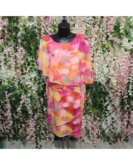 Vestido Nube Gasa Corto | Estampado Acuarela | Manga Capa