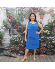 Vestido Capa Corto | Volantes Superpuestos | Cóctel Sin Mangas