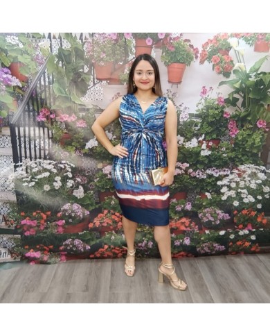 Vestido Eva Midi Licra | Asimétrico Volante Capa | Fruncido