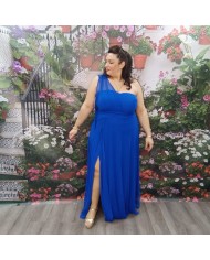 Vestido Esther Largo de Gasa | Volante Asimétrico | Boda Noche