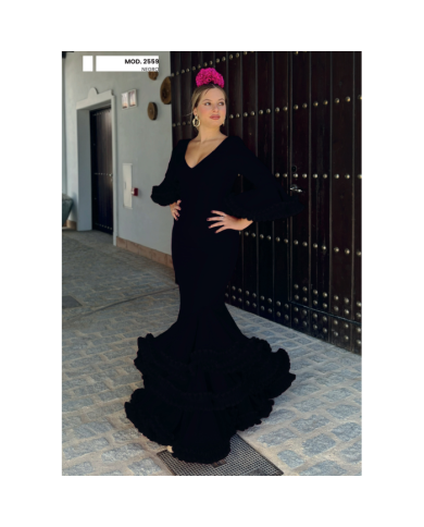 Vestido Lola Liso Flamenco - Elegancia y Tradición