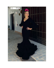 Vestido Lola Liso Flamenco - Elegancia y Tradición