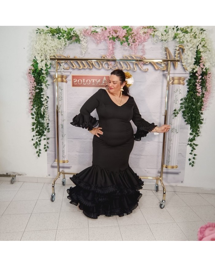 Vestido Lola Liso Flamenco - Elegancia y Tradición