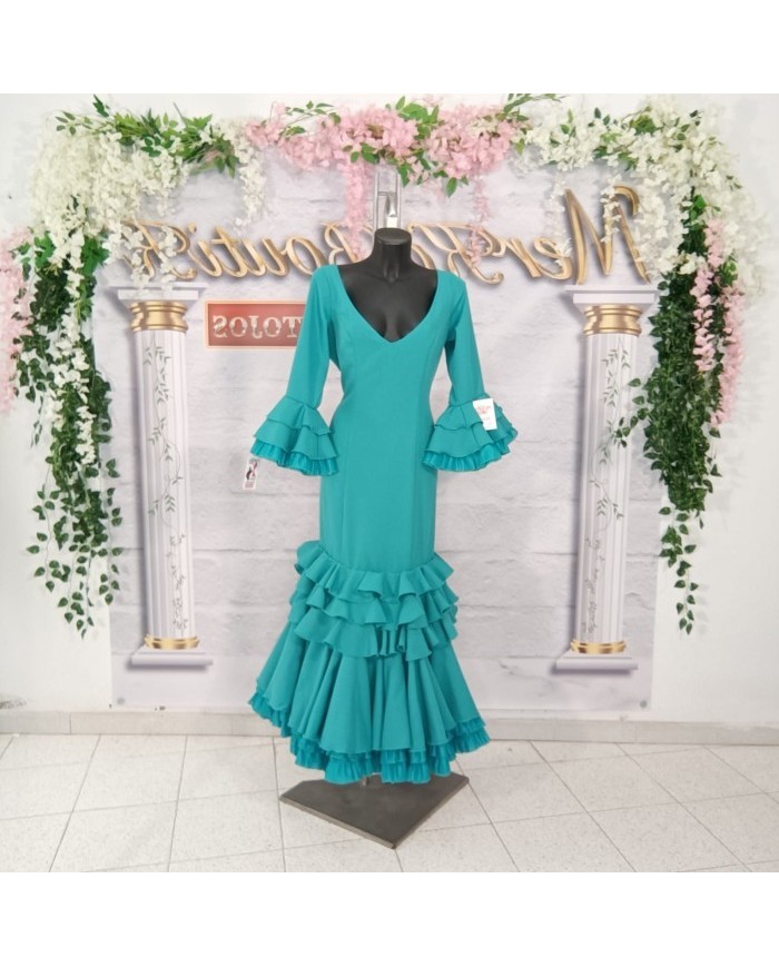 Vestido Maci Liso Flamenco - Elegancia y Tradición en Moda Flamenca