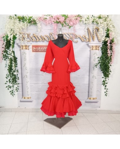 Vestido Maci Liso Flamenco - Elegancia y Tradición en Moda Flamenca