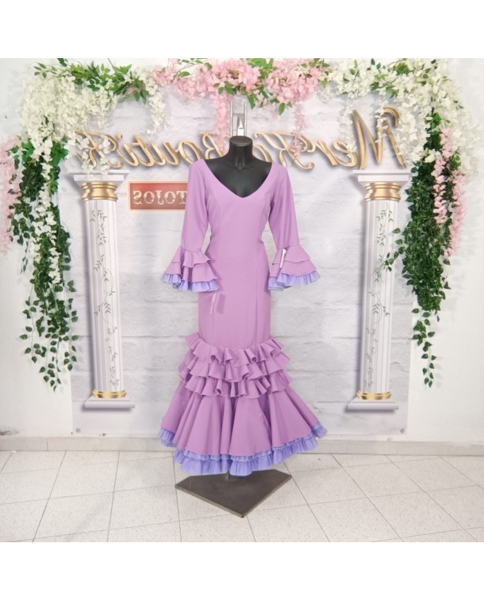 Vestido Maci Liso Flamenco - Elegancia y Tradición en Moda Flamenca