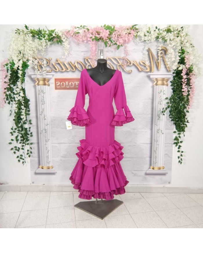 Vestido Maci Liso Flamenco - Elegancia y Tradición en Moda Flamenca