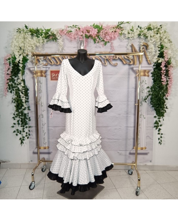 Vestido Flamenco Macu de Lunares Pequeños | Elegancia y Tradición