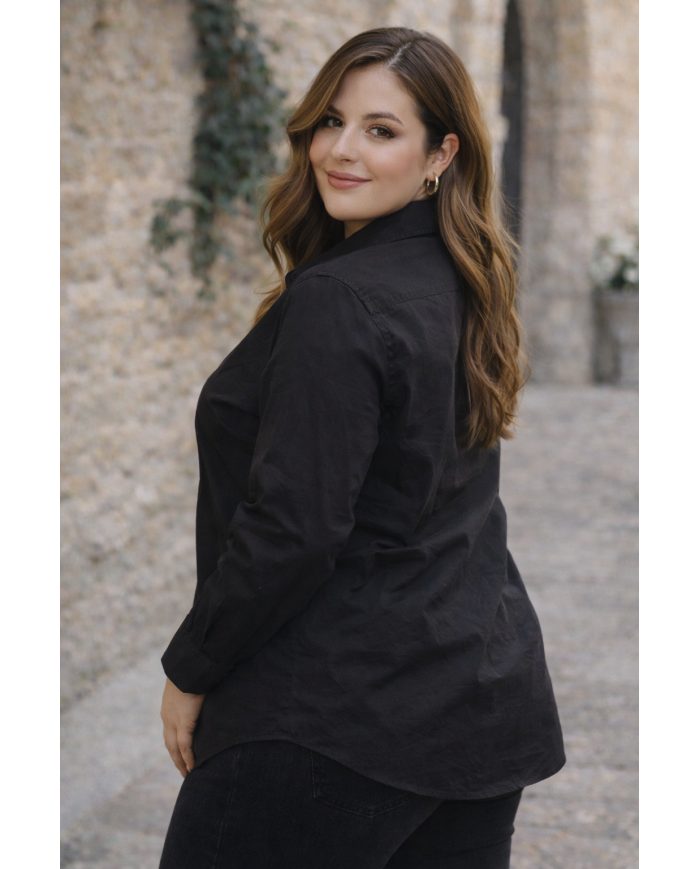 Camisa Básica Blanca Oversize Algodón | Blusa Larga Holgada Mujer | MerkaBoutik