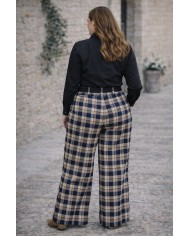 Pantalón Cuadro Pata Ancha Heidi - Elegancia y Confort