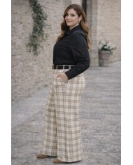 Pantalón Cuadro Pata Ancha Heidi - Elegancia y Confort