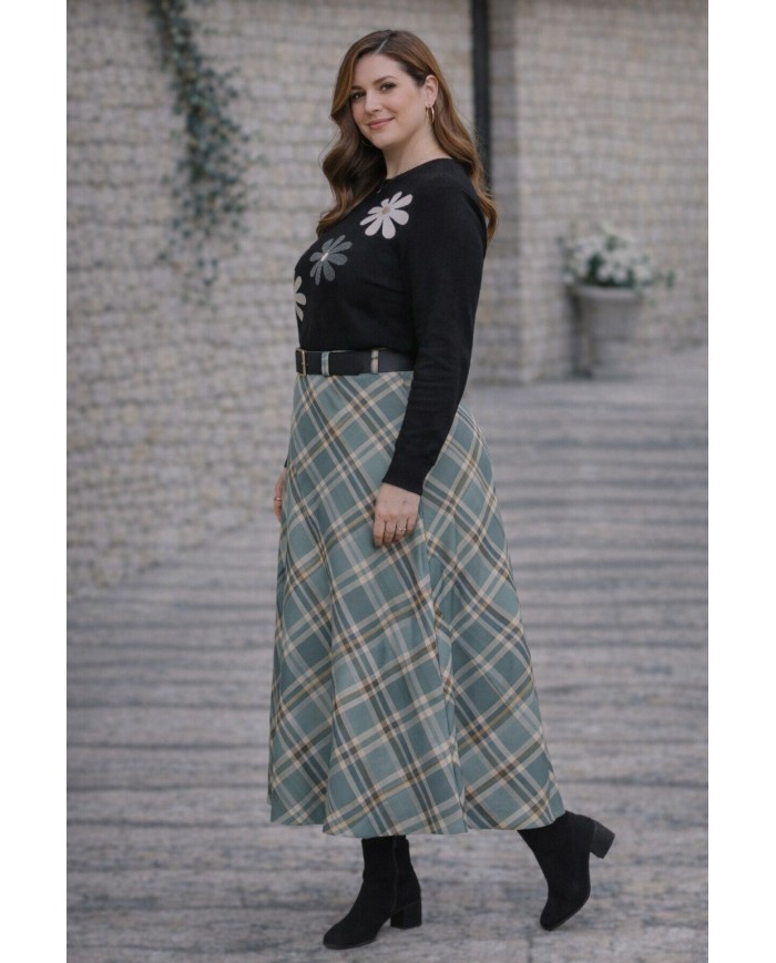 Falda Cuadros Antelina Aldea - Elegancia y Estilo Atemporal