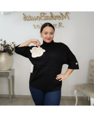 Jersey Cuello Alto Básico con Botones | Punto Fino | Verde Esmeralda y Más Colores