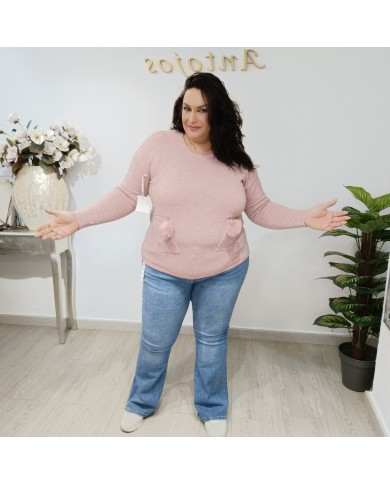Jersey Bolsillo Pompones - Estilo y Comodidad