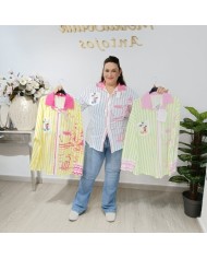 Camisa animada Ratón - Elegancia y Estilo en Rayas Clásicas