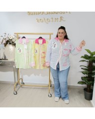 Camisa animada Ratón - Elegancia y Estilo en Rayas Clásicas