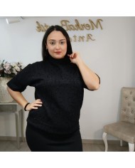 Jersey Punto Lazo Lentejuelas Bordado | Moño Chic | Blanco Roto