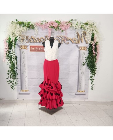 Falda Flamenca Bailaora de Lunares - Elegancia y Tradición