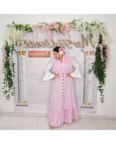 Conjunto Flamenco Romería Cuadro Vichy Grande - Autenticidad y Estilo