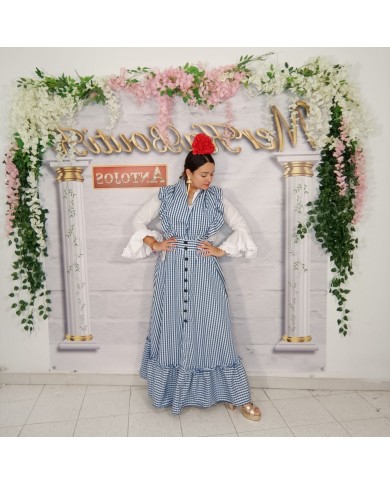 Conjunto Flamenco Romería Cuadro Vichy Grande - Autenticidad y Estilo