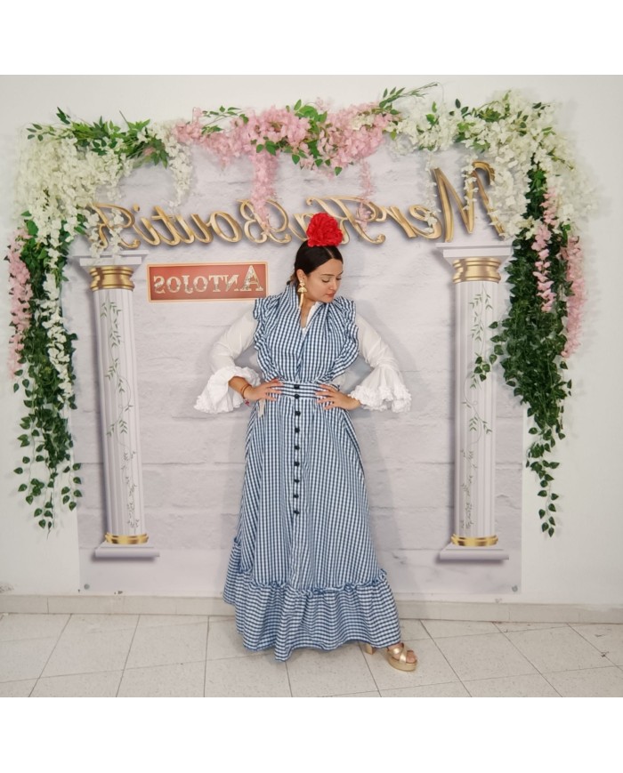 Conjunto Flamenco Romería Cuadro Vichy Grande - Autenticidad y Estilo