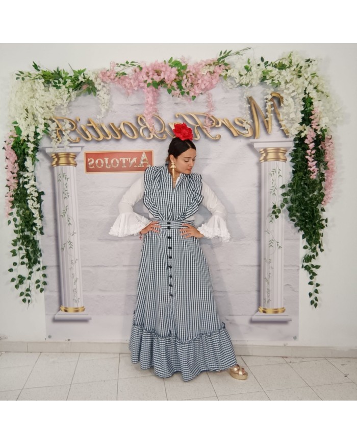 Conjunto Flamenco Romería Cuadro Vichy Grande - Autenticidad y Estilo