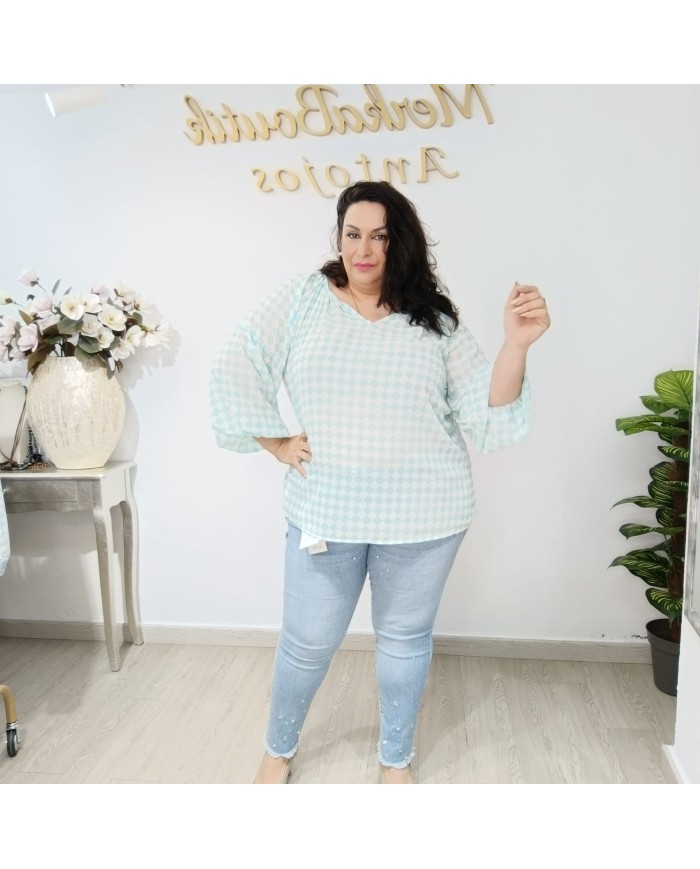 BLUSA GASA ROMBO  - Estilo y Comodidad para el Verano