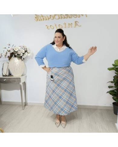 Falda Cuadros Antelina Aldea - Elegancia y Estilo Atemporal